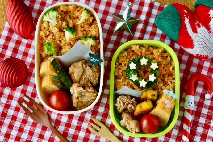 シーチキンライスのクリスマス弁当 ママライフを たのしく かしこく Mamaco With