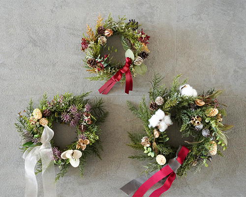 〈アバウトハーギフト〉 X'masリース(造花製)各種
