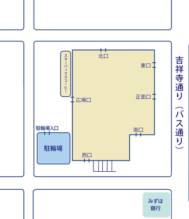 地図 駐車場 駐輪場 吉祥寺店 東急百貨店公式ホームページ