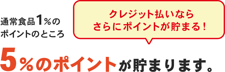 通常1%のポイントのところ5%のポイントが貯まります。