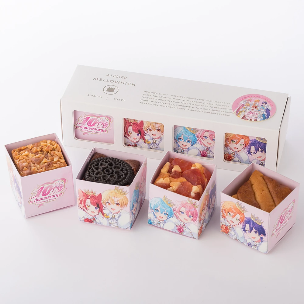 〈コラボBOX〉パウンドケーキ(塩キャラメル・ビスケット・ストロベリー・百花はちみつ、4個入)