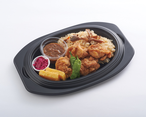 三笠会館の唐揚げ キノコ南蛮ソースとキノコご飯弁当