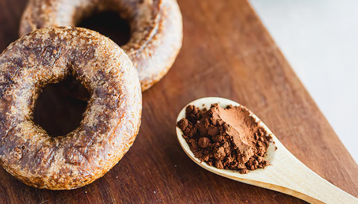 ピュアココアパウダーを使用。チョコレートのような味わいですが、甘さ控えめであっさりしています。